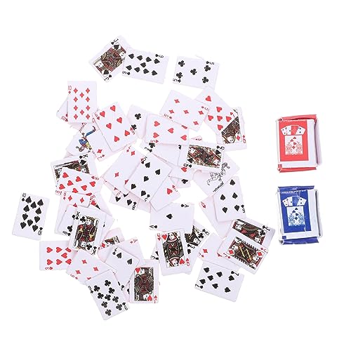 COSMEVIVI 12 Normales Poker Kleine Spielkarten Für Tisch Und Brettspiele Puppenhaus Ornament Für Kinder Und Erwachsene Ideal Für Zuhause Bar Und Büro Zufälliger Stil von COSMEVIVI