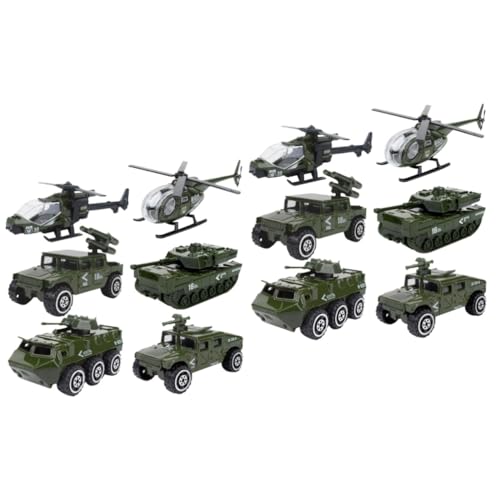 COSMEVIVI 12 STK 1:87 Automodell sammlerstücke Jungs Spielzeug Hubschraubermodell Legierungsspielzeug-Set Legierungsspielzeug für Kinder Boy Toys legiertes Militärfahrzeug Mini-Diecast-Auto von COSMEVIVI