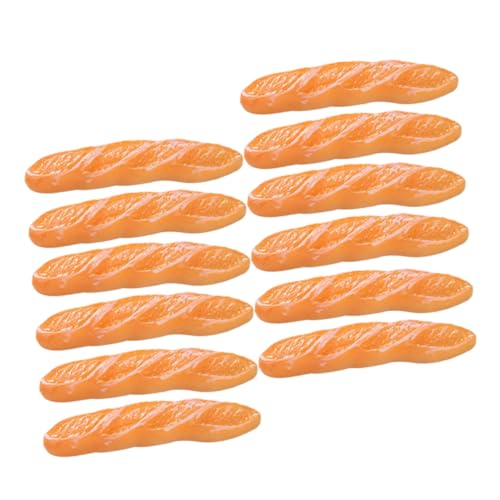 COSMEVIVI 12St Nachgemachtes langes Baguette praktisch deko Spielzeug Mini-Essen Mini-Food-Foto-Requisite Puppenhausbrot Mini-Brot-Modell Mini Hausmannskost Miniaturbrot Minibrot Harz Orange von COSMEVIVI