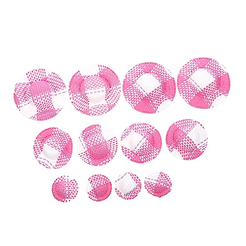 COSMEVIVI 12St bunt gestreifter Hut Mini-Sonnenhut kleine Puppenmützen Miniatur-Puppenmützen Mini-Hüte puppenkleidung doll Accessories Spielzeug Mini-Hut Mini-Puppenmütze Papier Rosy von COSMEVIVI