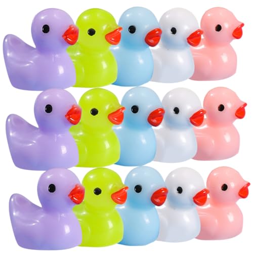 COSMEVIVI Duck 130 Entenfiguren Aus Kunstharz Gartendekoration Für Mini Teich Oder Aquarien Schwimmdeko Für Miniteiche Tierfiguren Gemischten Farben Tiny Resin Ducks von COSMEVIVI