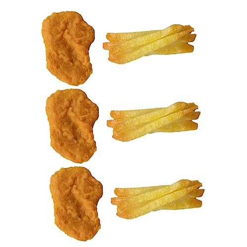 COSMEVIVI 18 STK Lebensmittelspielzeug für Kinder realistisches Hühnerfleisch gebraten fritöz frieteuese Hühnernuggets Spielen für Kleinkinder Spielspielzeug für Kleinkinder PVC von COSMEVIVI