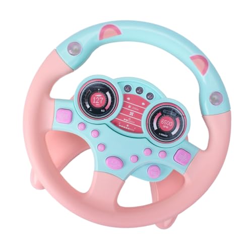 COSMEVIVI 1Pc Gefälschtes Lenkrad Spielzeug Für Kinder Pädagogisches Spielzeug Rosa Für Autositz Oder Kinderwagen Ideales Spielzeuglenkrad Zum Spielen Und Lernen von COSMEVIVI