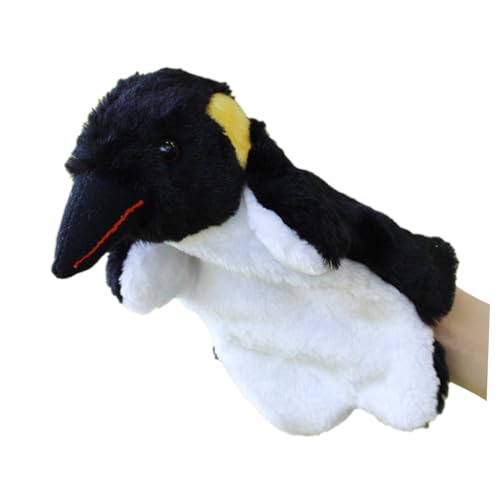 COSMEVIVI 1Stk Cartoon-Handpuppen Plüsch-Pinguin-Spielzeug Cartoon-Tier-Handpuppen Spielzeug für Kinder Zootier Handpuppe Pinguin Spielzeug Finger Puppets tierische Handpuppen Black von COSMEVIVI