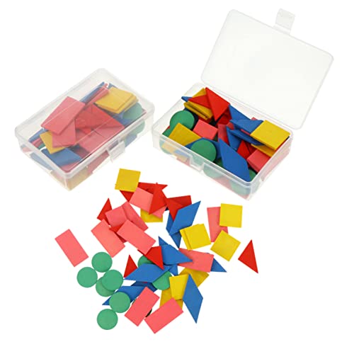 COSMEVIVI 2 Sätze Mathe-Puzzle-Lehrmittel Lernspielzeug für Kinder Geometrie-Puzzlespiel Tangram-Puzzle-Spielzeug dreieckiger Form-Puzzle-Spielzeug Puzzle Formen hölzern von COSMEVIVI