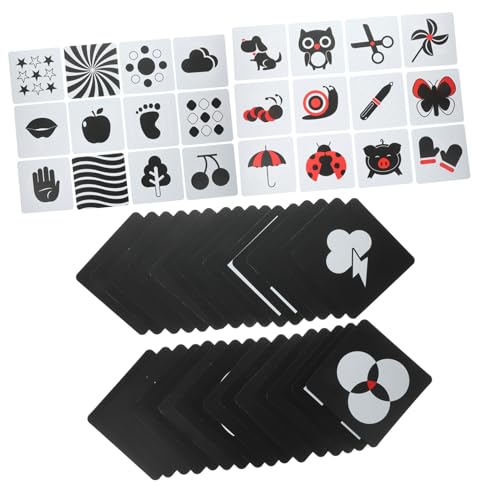 COSMEVIVI 2 Sätze Schwarz-weiß-trainingskarte Babylernspielzeug 0-6 Monate Neugeborenes Schwarz-weiß-Spielzeug Schwarz-weiß-Flash-Karten Babyspielzeug 0-6 Monate -karteikarten Papier von COSMEVIVI