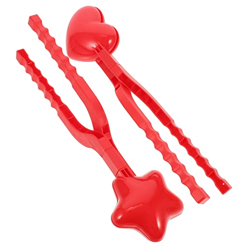 COSMEVIVI 2 Satz Schneeballform Kreativer Schneeballclip Spielzeug Zum Schneeballmachen Schneeballzubehör Winter-schneeballschlacht-Maker-Tool-Clip Schneeballhersteller Plastik Rot von COSMEVIVI