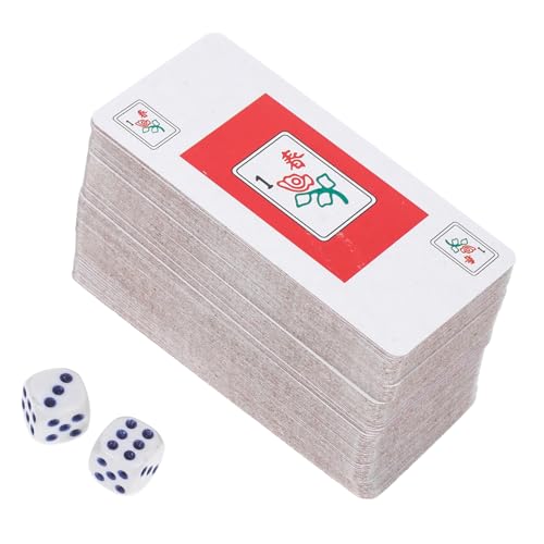 COSMEVIVI 2 Sets Mahjong Poker Reise Tischspiel Requisiten Party Mahjong Kartenset Mahjong Karten Spielzubehör Mahjong Spielkarte PVC Mahjong Karte Reise Tischspiel Mahjong Karten von COSMEVIVI