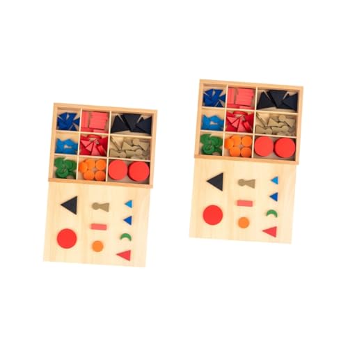 COSMEVIVI 2 Sets Montessori Lehrform Kognitives Spielzeug Vorschul Trainingsspielzeug Vorschul Sprachlernspielzeug Lernspielzeug Spielzeug Spielzeug Spielzeug Aus Holz von COSMEVIVI