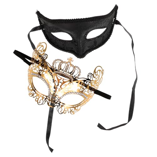 COSMEVIVI 2 Stück Halloween Maskerade Masken Antike Metallmasken Für Kostümpartys Requisiten Im Vintage Stil Ideal Für Karneval Und Cosplay von COSMEVIVI