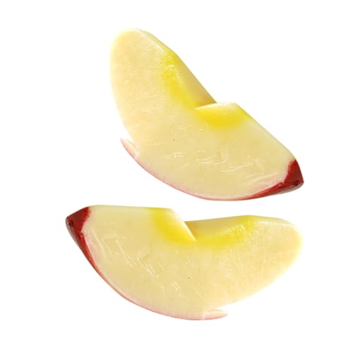 COSMEVIVI 2 Stück Künstlicher Apfel DIY Zubehör Kunstobst Scheiben Künstliches Gemüse Obst Gefälschte Obst Modell PVC Apfelscheiben Kunststoff Gefälschte Apfelscheiben Simulation von COSMEVIVI