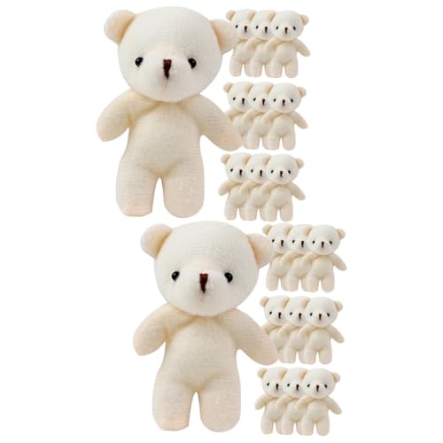 COSMEVIVI 20 STK Mini-bär Kleine Plüschpuppen Karikatur Hängende Bärenpuppe Cartoon-bär-Puppe Plüschbär Mini-plüschtiere Kleine Bären Masse Plüsch Schlüsselanhänger Verschwommen Beige Stoff von COSMEVIVI