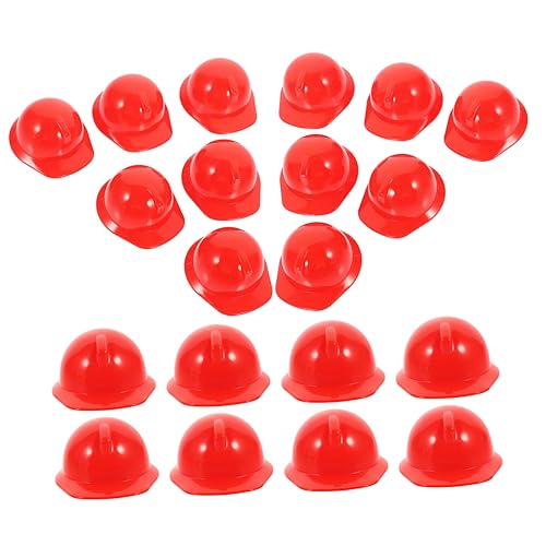 COSMEVIVI 20St Haustier Hut Visier Mini-Helme Helm für Kappe Schutzhelm-Kinnriemen puppenzubehör doll Accessories DIY-Zubehör Minihelm für Puppe Mini-Schutzhelme Plastik rot von COSMEVIVI