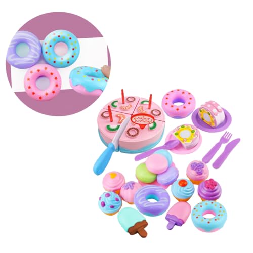 COSMEVIVI 23 Teiliges Spielzeugset Zum Kuchenschneiden Pädagogisches Rollenspiel Für Kinder Und Kleinkinder Inklusive Obst Kuchen Und Küchenutensilien Für Kreatives Spielen Und von COSMEVIVI