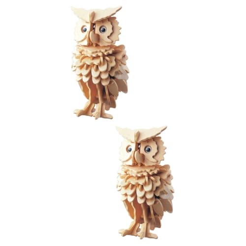 COSMEVIVI 2St 3D-Rätsel Kinder Puzzle rätselbuch Kinder Owl Toy Puzzle für Kinder knobeleien für Kinder rätzelblöcke Erwachsene kinderpuzzle Puzzlematte Spielzeug Puzzles aus Holz Bambus von COSMEVIVI