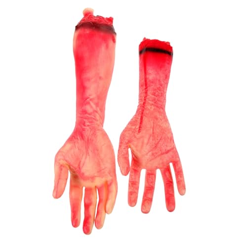 COSMEVIVI 2St Blutige Handverzierung Dekoration blutige Requisite Halloween gebrochene abgetrennte Hand Halloween Horror deko Halloween grusel deko thematische Partydekoration Heimdekoration von COSMEVIVI