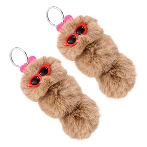 COSMEVIVI 2St Raupe Schlüsselanhänger slico cutermesserser anahtarlık Key Chains Auto schlüssel Halter Plüsch-Raupen-Anhänger Plüsch Schlüsselanhänger Taschenanhänger Legierung Khaki von COSMEVIVI