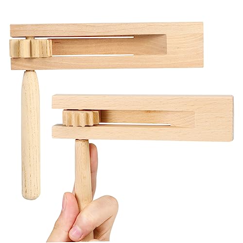 COSMEVIVI 2St Resonanzboden Holz ratsche kinderinstrumente Sicherheitsspielzeug Geräuschemacher Spielzeug Krachmacher-Spielzeug praktische Kastagnette Bildungsmusikinstrument hölzern Beige von COSMEVIVI