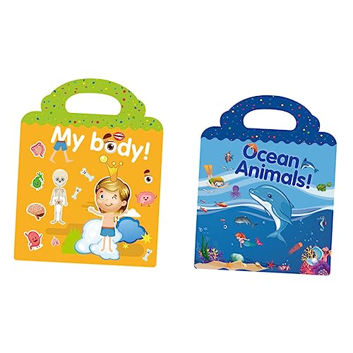 COSMEVIVI 2st Aufkleber Schultasche Wiederverwendbare Stickerbücher Für Kinder Pädagogisches Montessori-Spielzeug Kinderspielzeug Für Mädchen Fensteraufkleber Für Kleinkinder Papier von COSMEVIVI