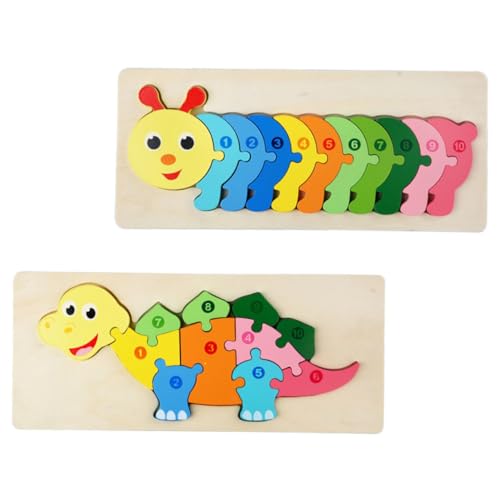 COSMEVIVI 2st Dreidimensionales Puzzle Puzzle-Spielzeug Für Kleinkinder Vorschulpuzzle Tiere Pädagogisches Puzzle Rätsel Für Kleinkinder Entwicklungsspielzeug Kinderpuzzle Colorful Hölzern von COSMEVIVI