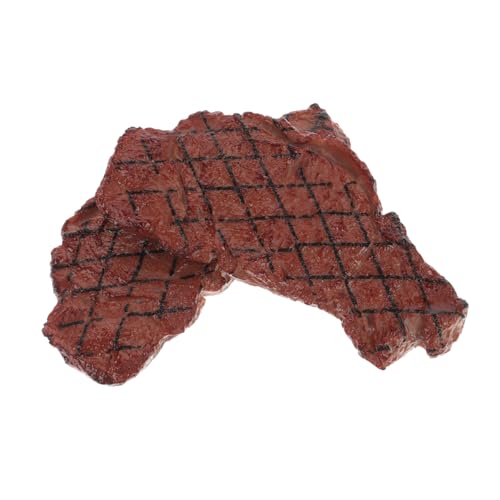 COSMEVIVI 2st Food-Modell Grillzubehör Für Den Grill Gefälschtes Steak-Modell Künstliches Steak Food-Foto-Requisiten Simulierte Steakdekoration BBQ-dekor Faux-Steak-Modell Brown Plastik von COSMEVIVI