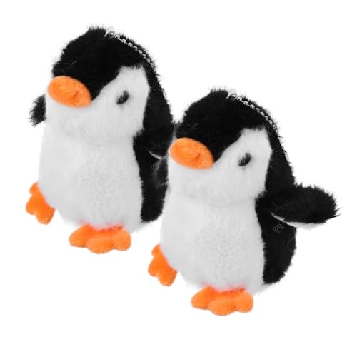 COSMEVIVI 2st Pinguin-puppe-anhänger Stofftier-schlüsselanhänger Kuscheltiere Gefüllte Puppe Schlüsselanhänger Rucksack-tiere-anhänger Pinguin-spielzeug Geldbörsen-dekor Beutel Plüsch Black von COSMEVIVI