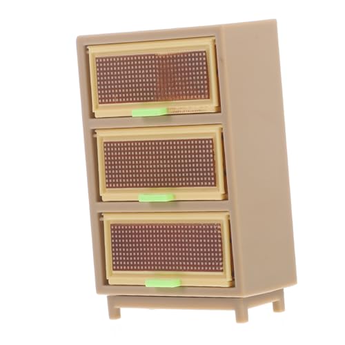 COSMEVIVI 2st Puppenhaus Kommode Küchenmöbel Miniatur-dekor Miniatur-hausschrank Mini-Miniatur Mini-raumschrank Miniaturtisch Miniatur-möbeldekoration Puppenhaus Schrank Zubehör Khaki Acryl von COSMEVIVI