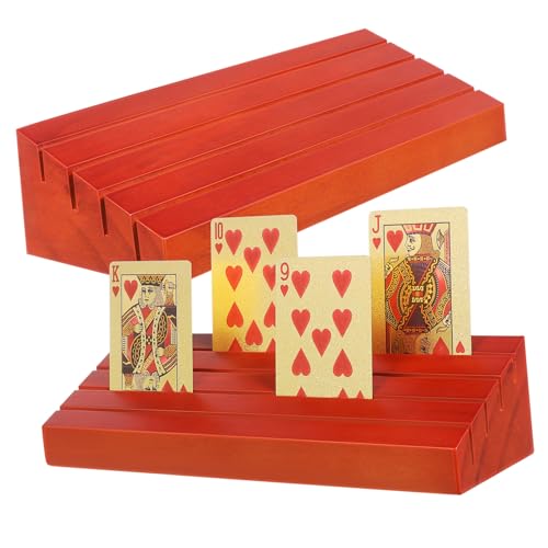 COSMEVIVI 2st Spielkartensockel Aus Holz Flash-kartenhalter Kartenfach Spielkartenständer Spielkartenhalter Ablagegestelle Für Spielkarten Kartendeckhalter Spielkarten-Organizer Kiefernholz von COSMEVIVI