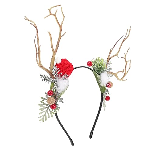 COSMEVIVI 2st Stirnband Weihnachtliches Haar-accessoire Weihnachtsstirnbänder Weihnachtshaarreifen Elchhorn Damen Stirnbänder Weihnachtsgeweihe Weihnachts-hirsch-haarreifen Rot Plastik von COSMEVIVI