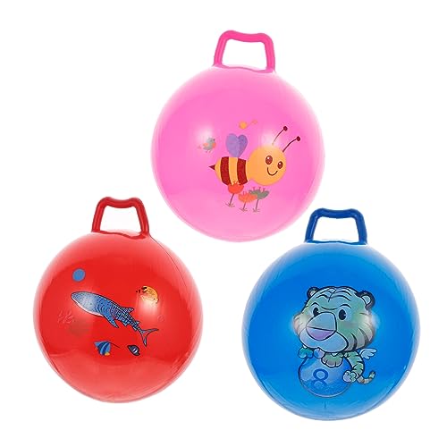 COSMEVIVI 3 Stück Hüpfball Spielzeug Hüpfbälle Kinder Hüpfball Aufblasbare Spielzeuge Spielplatzbälle Spielzeug Kinder Fitnessball Kindersportspielzeug Hüpfbälle Springball Mit Griff von COSMEVIVI