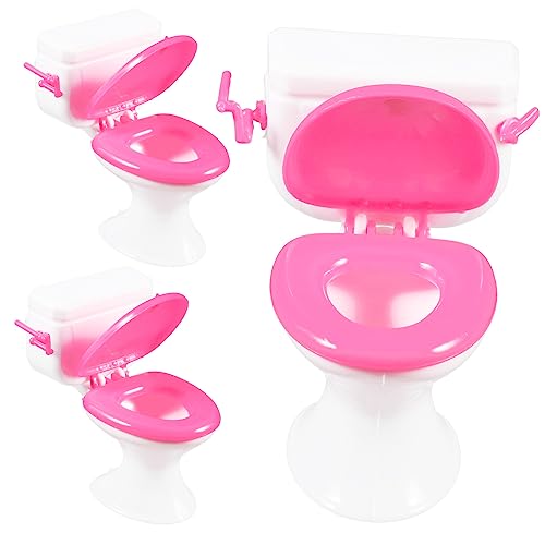 COSMEVIVI 3er Set Miniatur Puppenhaus Toiletten Badezimmer öbel Für Puppenhäuser Bunte Mini Toiletten Für Kreatives Zufällige Farbwahl von COSMEVIVI