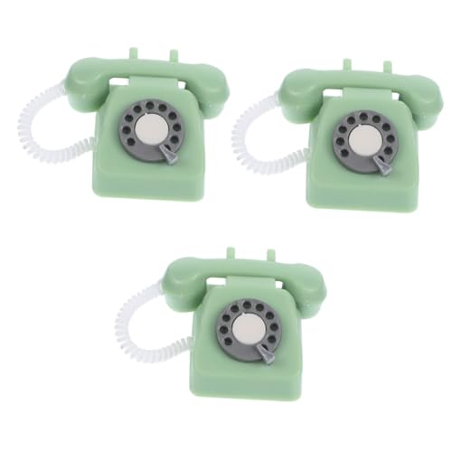 COSMEVIVI 3 Stück Puppenhaus Simulation Mini Telefonmodell Miniatur Retro Szene Heimeinrichtung (Grün * 20 Mm) 1 Stück Mini Ornament Mini Telefonfigur Miniatur Telefon von COSMEVIVI