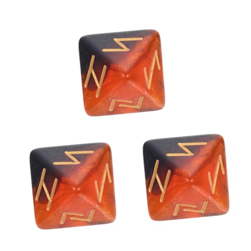 COSMEVIVI 3 Stück Würfel Rune Spiel Requisiten Tischdekoration Retro Handspielzeug Goldenes Acryl von COSMEVIVI