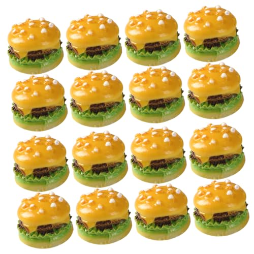 COSMEVIVI 30st Simulationsburger Gefälschte Burger-Modelle Gefälschtes Sandwich Tischzubehör Brötchen Brot Hamburger Mini-burgerladen Lebensmittelmodelle Fleischburger Liner Harz Yellow von COSMEVIVI