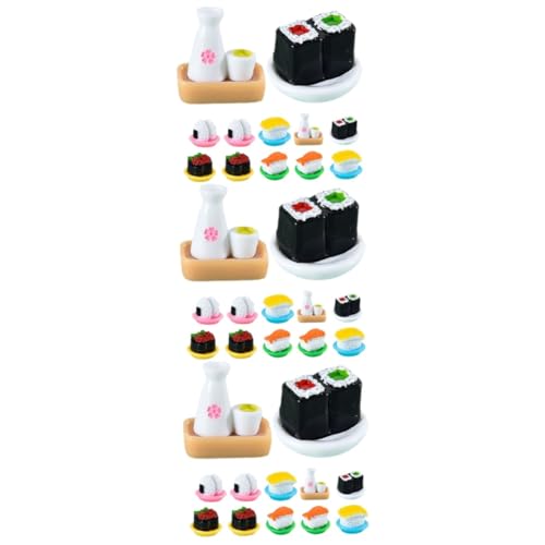 COSMEVIVI 36 STK Simuliertes Japanisches Sushi Desktop-Sushi-Modell Sushi-modelldekorationen Für Zu Hause Schreibtisch-Sushi-Modell-dekor Sushi-Modell, Lebensmittelmodell Mini-Sushi Harz von COSMEVIVI