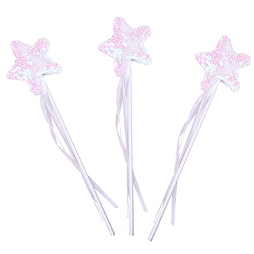 COSMEVIVI 3St Zauberstab Fairy Wand kinderkostüme Fashing Costume Kinder Toys Flashes Feen-Piñata dekorative Hexenstäbe Spielzeug Kinderfeenstöcke Feenstöcke für Mädchen Stoff Weiß von COSMEVIVI