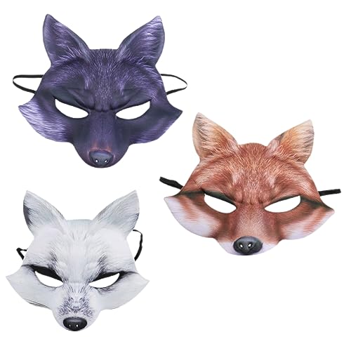 COSMEVIVI 3st Halloween-fuchsmaske Fuchs-cosplay-maske Maske Für Halloween Dekorative Maske Halloween-party-cotusme-requisiten Lustiges Tier Kostüm-party-dekor Urlaubsmaske Party-masken Eva von COSMEVIVI