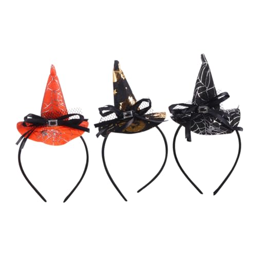 COSMEVIVI 3st Halloween-hexenhut-stirnband Hexenhut Haarnadel Haare Für Kinder Halloween-hexen-stirnbänder Kinderkostüme Halloween-hexenhut-kopfbedeckung Spinnennetz Kopfbedeckung Plastik von COSMEVIVI