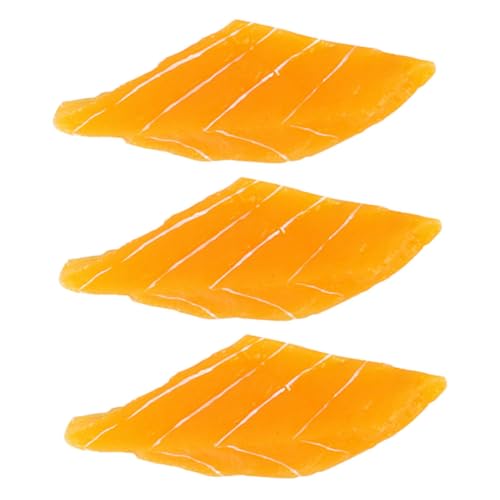 COSMEVIVI 3st Simulation Lachs Falsches Lachs-Sushi Gefälschte Lachsscheiben Falscher Lachs Künstliche Nahrungsmodelle Lachs-Modell Gefälschtes Fischfleisch Desktop-lachs-Ornamente PVC von COSMEVIVI