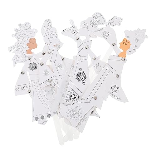 COSMEVIVI 4 Sätze DIY-Material-Kit Sockenpuppen aus Papier Freizeitspielzeug für Kinder Kindergarten Spielzeug dekoringe interessanter Bausatz Chinesisches Schattenpuppenspiel selber Machen von COSMEVIVI