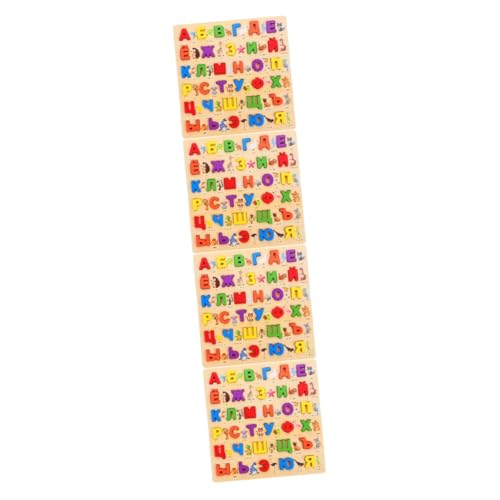 COSMEVIVI 4 Sätze Russisches Rätsel Puzzle Für Kleinkinder Alphabet-Puzzle-Brett Puzzle Für Kinder Russisches Buchstabenrätsel Intelligentes Spielzeug Russisches Alphabet Für Kinder Holz von COSMEVIVI