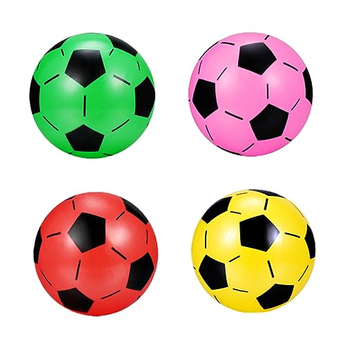 COSMEVIVI 4 Stück Aufblasbarer Ball Regenbogen-fußball Spielzeugsport Fußball Fußballprodukte Fußball Für Kinder Bulk-Spielzeug Für Kinder Stoßstangenball Fußball Sprengen Hüpfball Plastik von COSMEVIVI