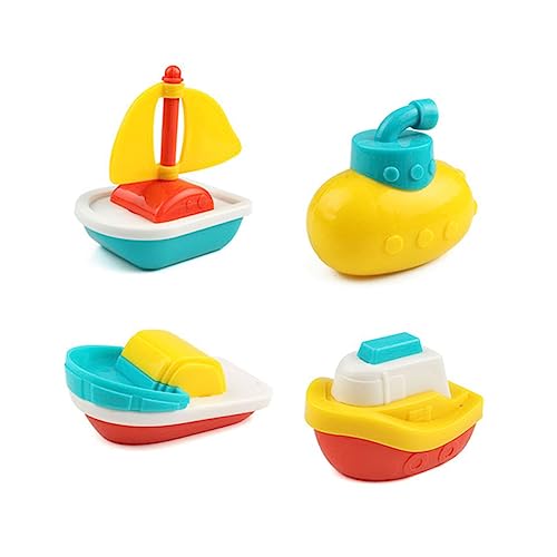 COSMEVIVI 4 Stück Badespielzeug Set Schwimmendes Boot Aus Kunststoff Für Kleinkinder Und Kinder Ideales Wasserspielzeug Für Die Badewanne Und Den Pool von COSMEVIVI