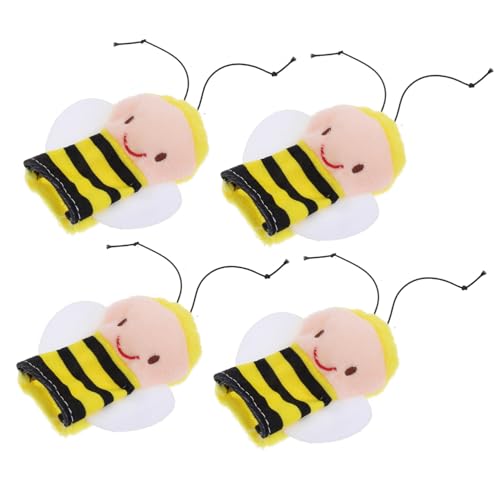 COSMEVIVI 4 Stück Bienen-Fingerpuppenspielzeug interaktives Fingerspielzeug Tier-Fingerpuppenspielzeug tierische Handpuppe Puppen für Kleinkinder Fingerpuppen Plüsch von COSMEVIVI