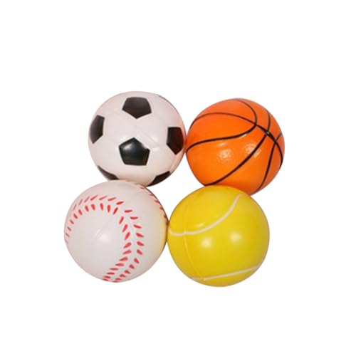 COSMEVIVI 4 Stück Handrasseln Aus Bunte Sportbälle Für Neugeborene Interaktives Spielzeug Mit Fußball Basketball Baseball Und Tennis Für Kleinkinder von COSMEVIVI