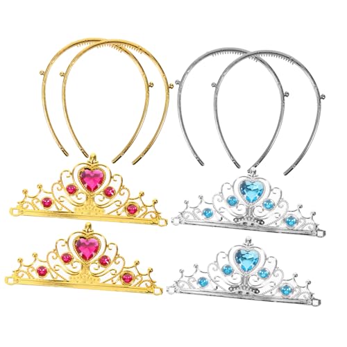 COSMEVIVI 4 Stück Krone Zum Kindergeburtstag Prom Mädchen Strass Kopfschmuck Königin Stirnbänder Diademe Zum Kindergeburtstag -strass-kopfschmuck Brautkönigin Strass-tiara Harz von COSMEVIVI