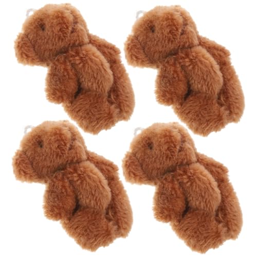 COSMEVIVI 4 Stück Mini-Plüschbär Cute Decor Mini teddybären Plüschbären Dekoration Dekorative Plüschanhänger Teddybären Anhänger Kaninchen Spielzeug Bär Puppe Spielzeug Bärendekor Brown von COSMEVIVI