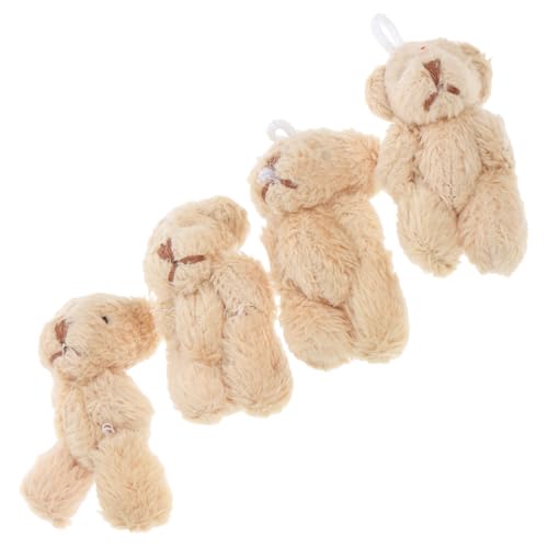 COSMEVIVI 4 Stück Mini-plüschbär Spielzeug Hängende Kleine Bären Bärenpuppe Mini Taschendekor Stofftier Bär Schöne Kleine Bären Kuscheltiere Für Den Schlüsselanhänger Wohnaccessoire Khaki von COSMEVIVI