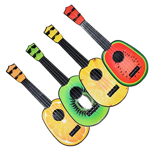 COSMEVIVI 4er Set Mini Obst Ukulele Für Musikinstrumente Für Kreative Lernspiele Wassermelone Orange Kiwi Ananas von COSMEVIVI