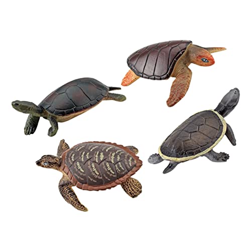 COSMEVIVI 4 Stück Schildkröten Modell Spielzeug Schildkröten Spielset Meeresschildkröten Statue Aquarium Figuren Meerestier Figur Miniatur Frosch Schildkröte Mini Schildkröten Figur von COSMEVIVI